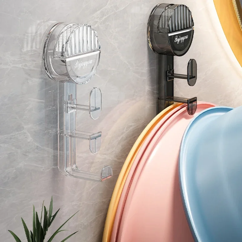 Suction Cup, Washbasin, Hook, Toilet Storage Rack, Non Perforated Toilet, Bathroom Wall Storage Hook Bathroom Accessories
