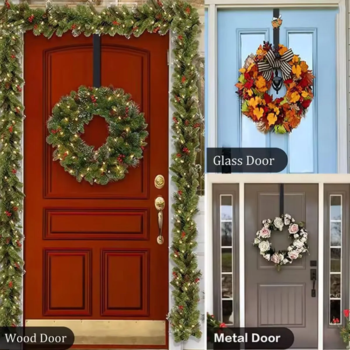 Christmas Wreath Hook Metal Door Hanger