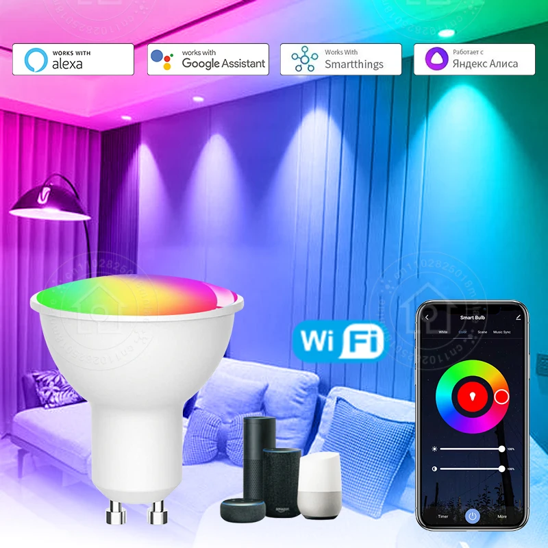 Smart LED Light Bulbs Tuya Smart WiFi GU10 5W 7W 9W 220V 110V Spotlight Works With Alexa Google Home Voice Control