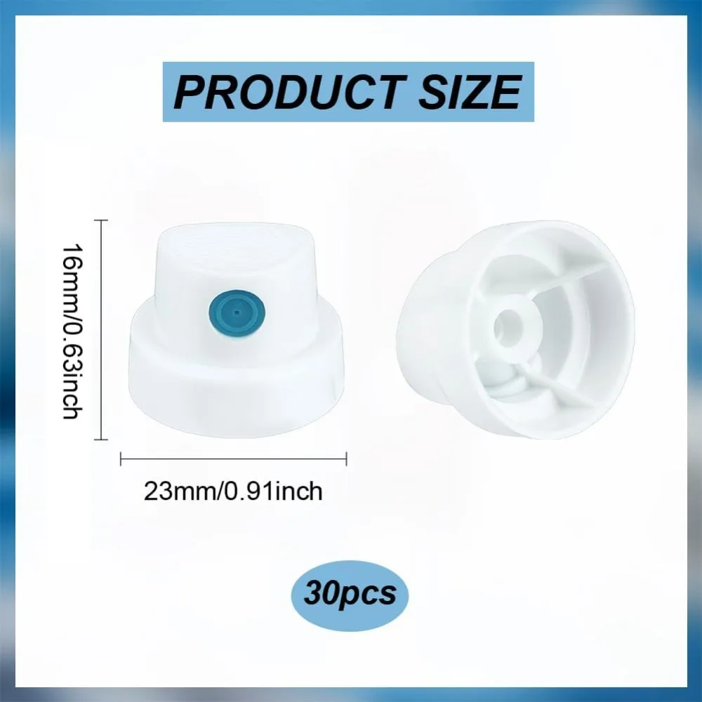 30 Pcs Spray Paint Caps Deep Sky Blue Spray Paint Replacement Caps Compatible PE Plastic Nozzles for Graffiti Street Art plastic spray nozzles