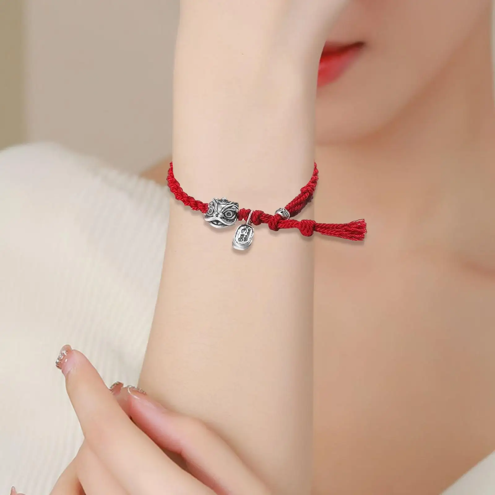 Red String Bracelet  Dance Charm Bracelet Jewelry Gift Dancing  Head Bracelet for Mother`s Day Valentine`s Day Party