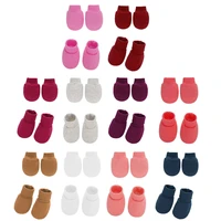 Baby Soft Cotton Gloves Foot Covers Set Anti Scratching Mittens Socks Face for Protection Gloves for Newborn Inf 1