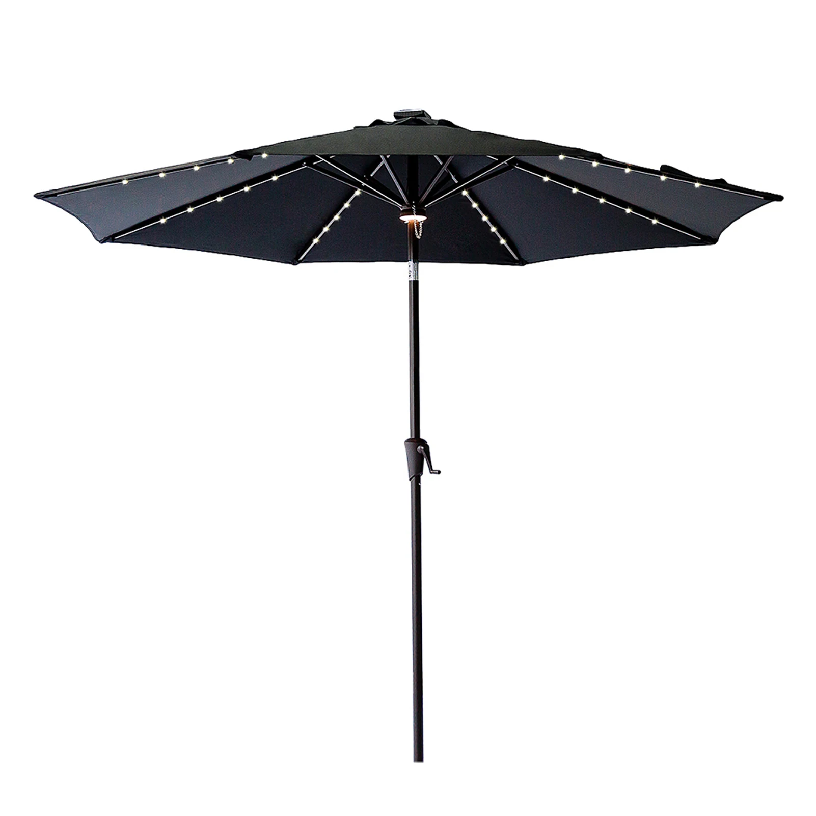 10 ft Outdoor Patio Market Table Umbrella with Solar LED Lights and Tilt