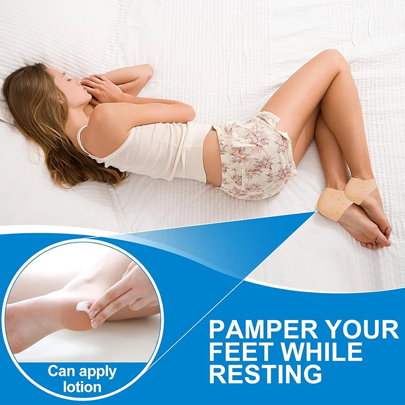 1쌍 젤 실리콘 힐 프로텍터 힐 젤 힐 패드 슬리브 양말 발 관리 피부