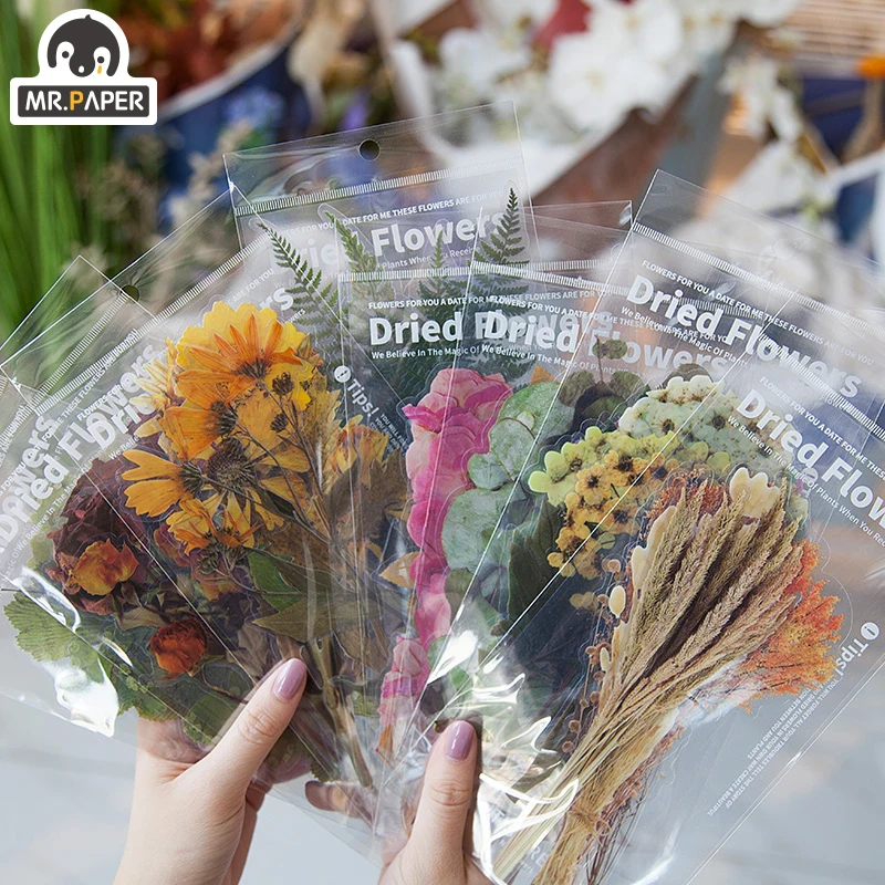 Mr.paper 8 Designs 6Pcs Weekend Flowers Deco Stickers Scrapbooking Styling Toy Deco Album DIY Stationery Stickers