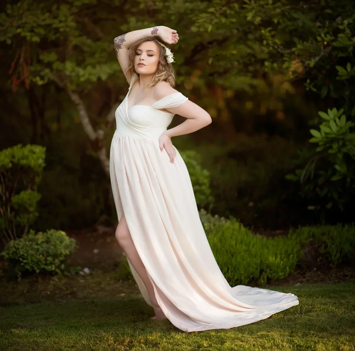 

Chiffon+Cotton Maternity Dresses for Photo Shoot Sexy Off Shoulder Pregnancy Maxi Gown Dresses Pregnant Women Photography Prop