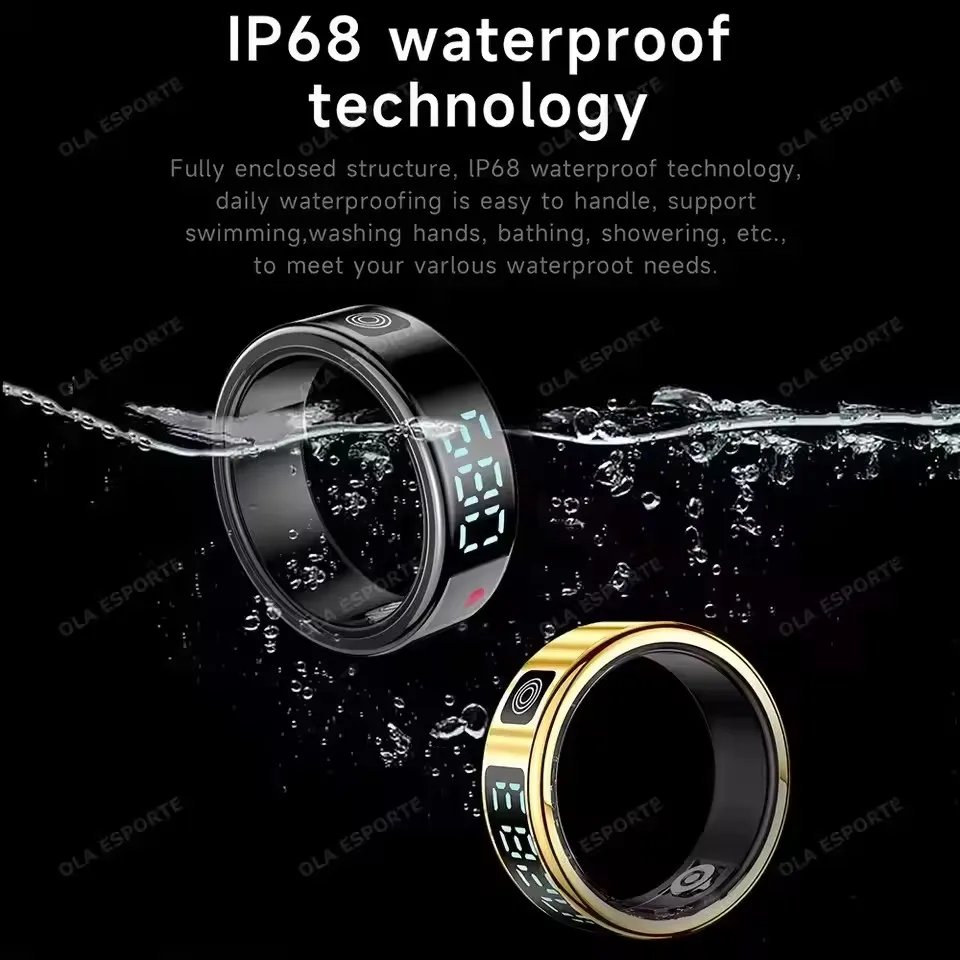2025 Smart Ring with Display Screen and Touch, Wireless Charging, Health Manager, 5 ATM Waterproof For Men Women Rings R12 R11 6
