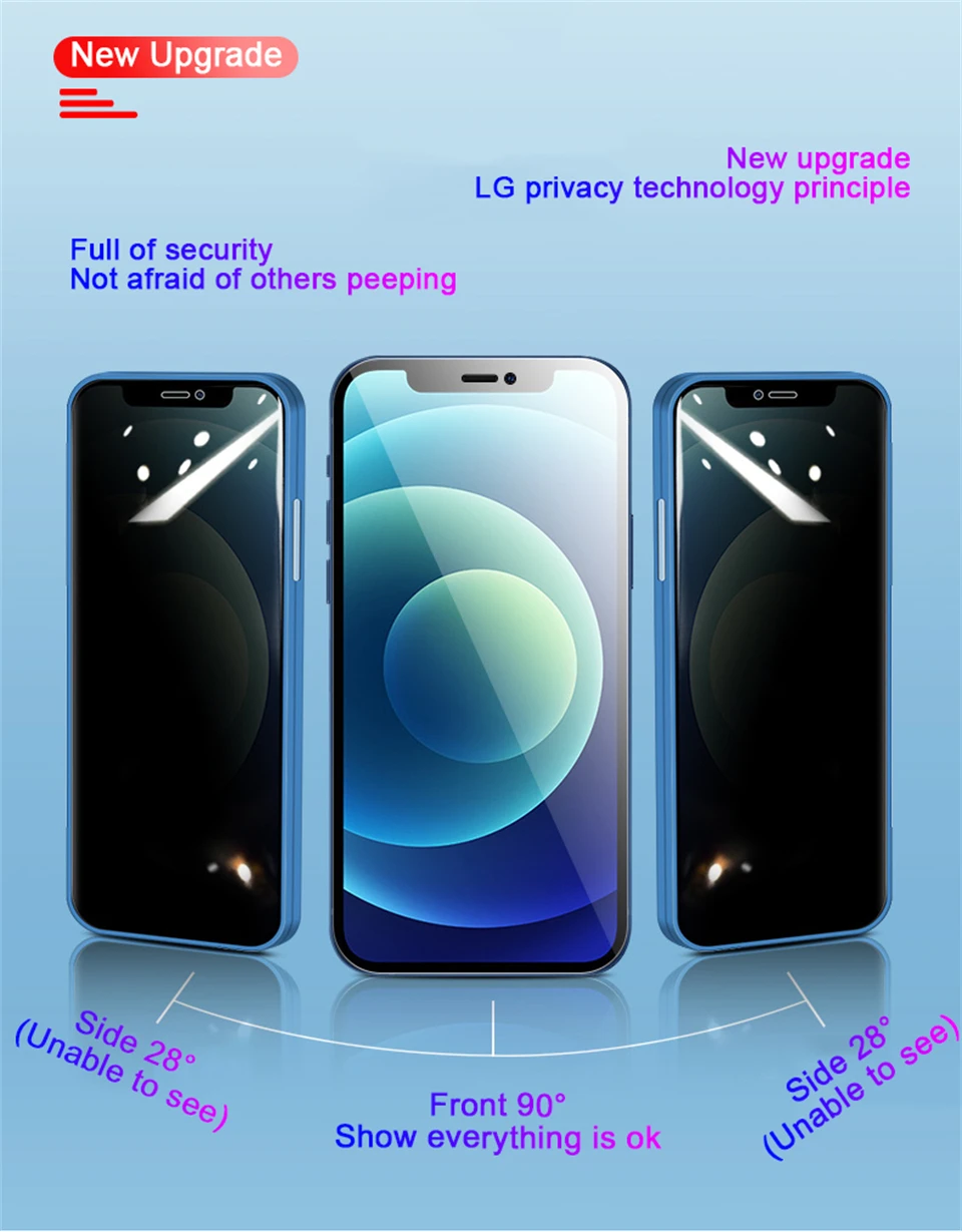 360 מלא כיסוי הגנת מקרה עבור iPhone 13 12 פרו מקס מיני אנטי ציוץ פרטיות מסך מגן מזג זכוכית כיסוי אבזרים cute iphone xr cases