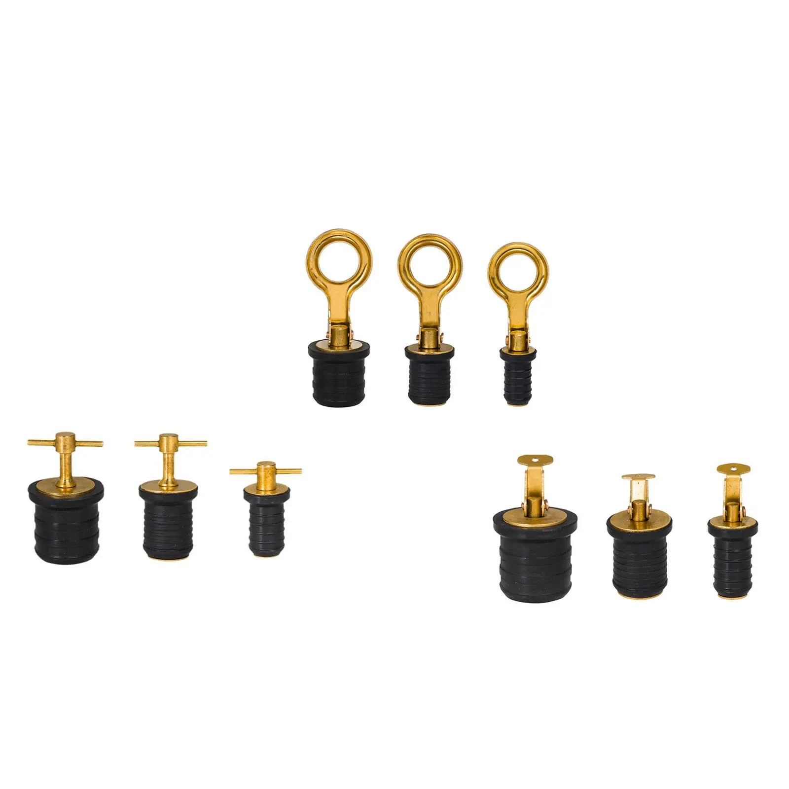 

Brass Handle Drain Plug Rubber Plug with Brass Handle Sturdy Boat Accessories Direct Replaces for Plumbing Yachts Kayaks