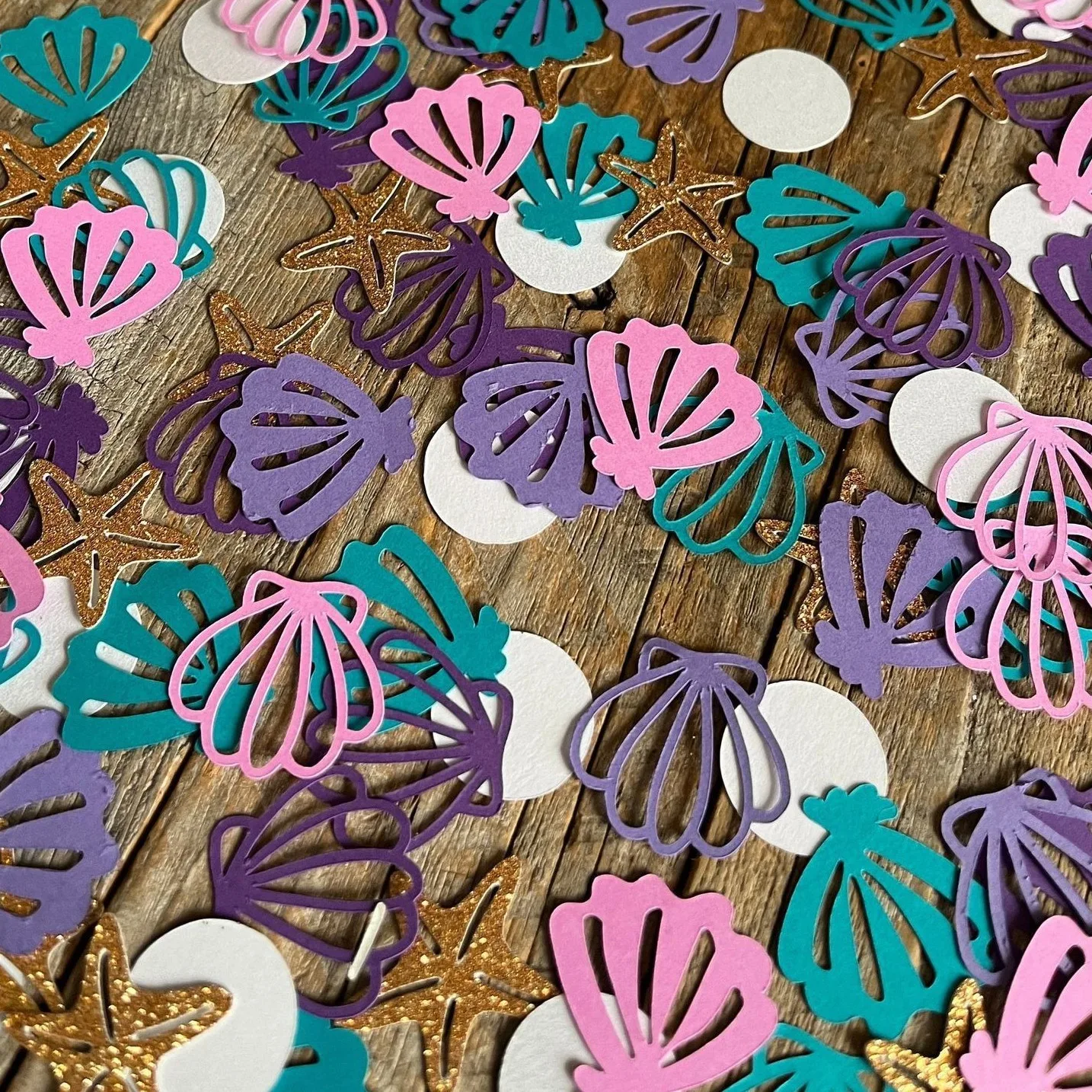Mermaid Themed Party Confetti Shell Starfish PearlConfetti DIY Decorative Items for Throwing on the Birthday Wedding 100pcs