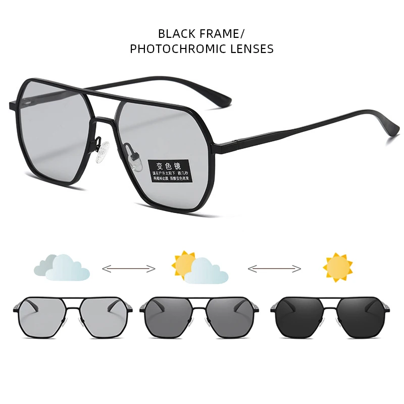 Vintage Photochromic Polarized Sunglasses - Fashionable Anti-Glare UV400 Shades