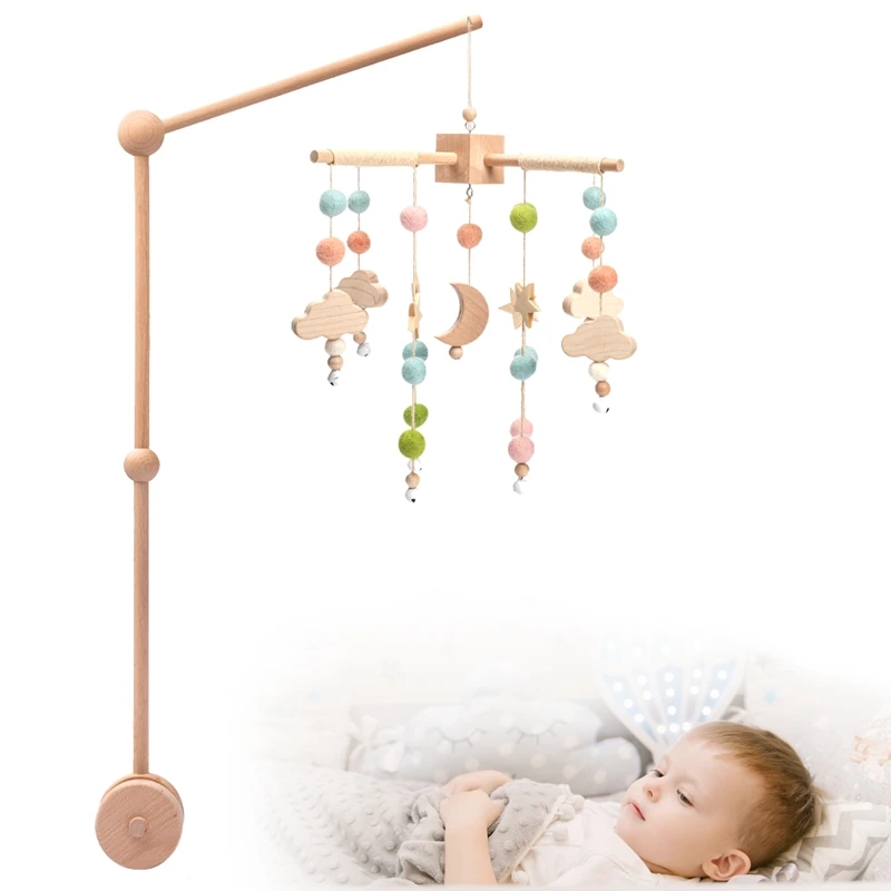 7pcs Newborn Crib Rattle Bracket Assembly Set Mobile Infant Bed Bell