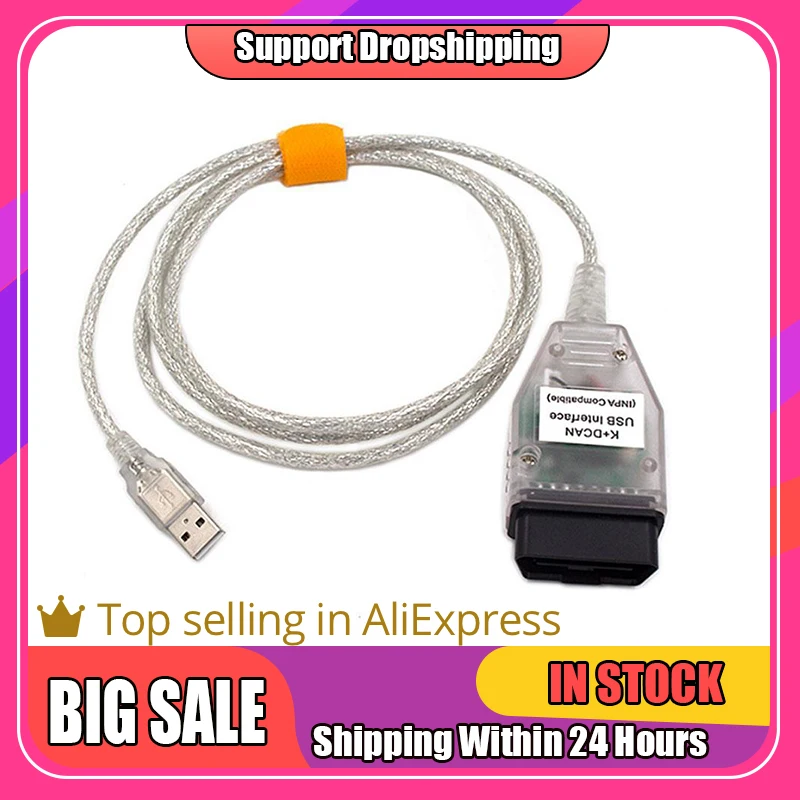 

Car Fault Diagnosis Instrument Inpa K+can K+dcan Ftdi Ft232 Diagnostic Cable Diagnostic Scanner Tool For BMW K DCAN Switch OBDII