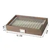 Wooden Pen Storage Case 12 Pens Capacity Practical Pen Collection Case Organizer 12 Slot with Glass Window for School Shop Home 6