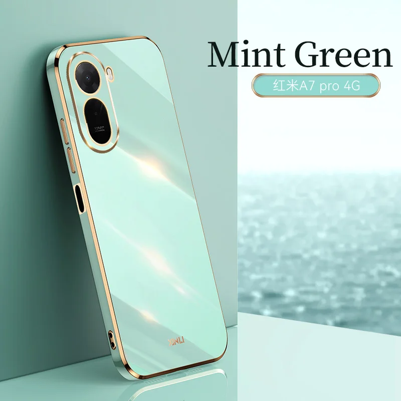 Luxury Silicone Camera Protection Square Mobile Phone Case with Fashionable Plating Design