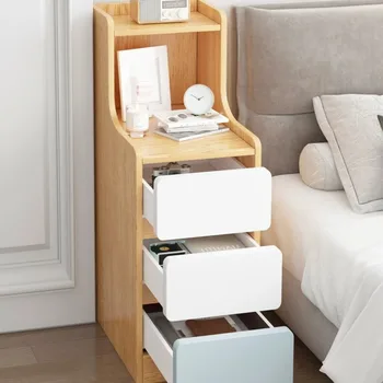 Comodino Camera da letto moderna e minimalista Piccolo scaffale portaoggetti Cassetto multistrato Armadietto portaoggetti Scaffale ultra stretto per la casa 1