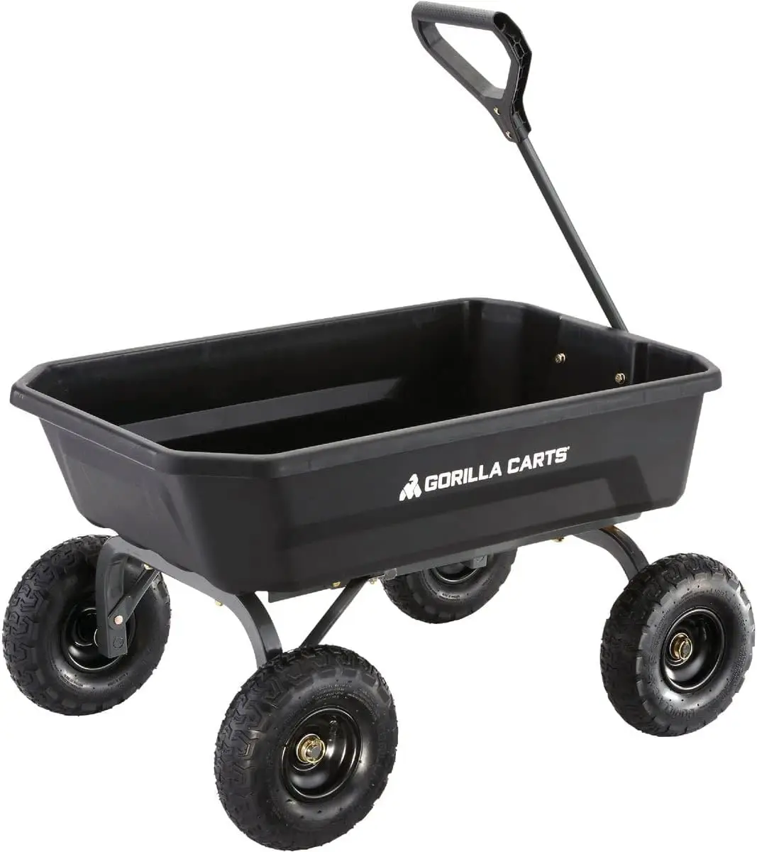 4GCG NF Poly Dump Cart 600 Pound Capacity with No Flat Tires 4 Cubic Feet easy to assemble allows you to unload with ease