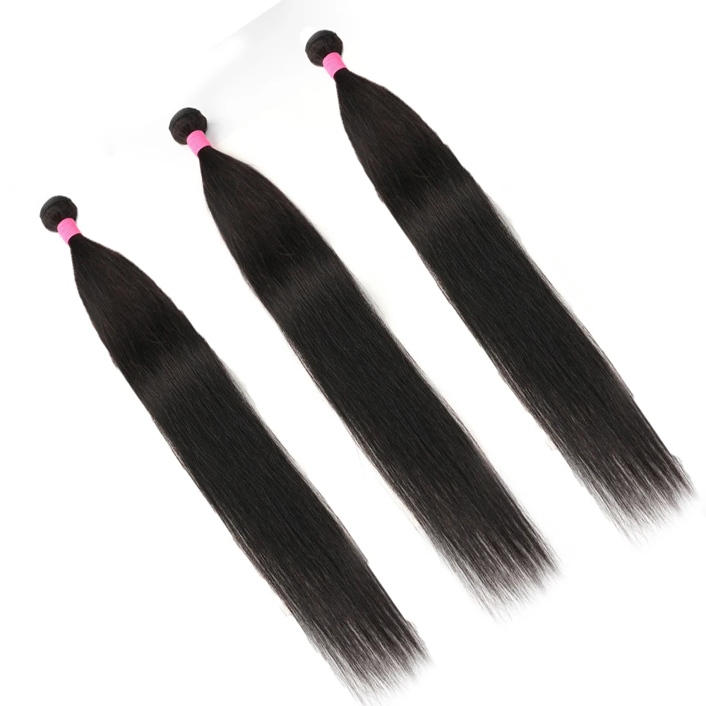 26 28 30 Inch Human Hair Bundles High Quality 10A Brazilian Raw Hair Weave Bundles Straight Human Weave Extensions