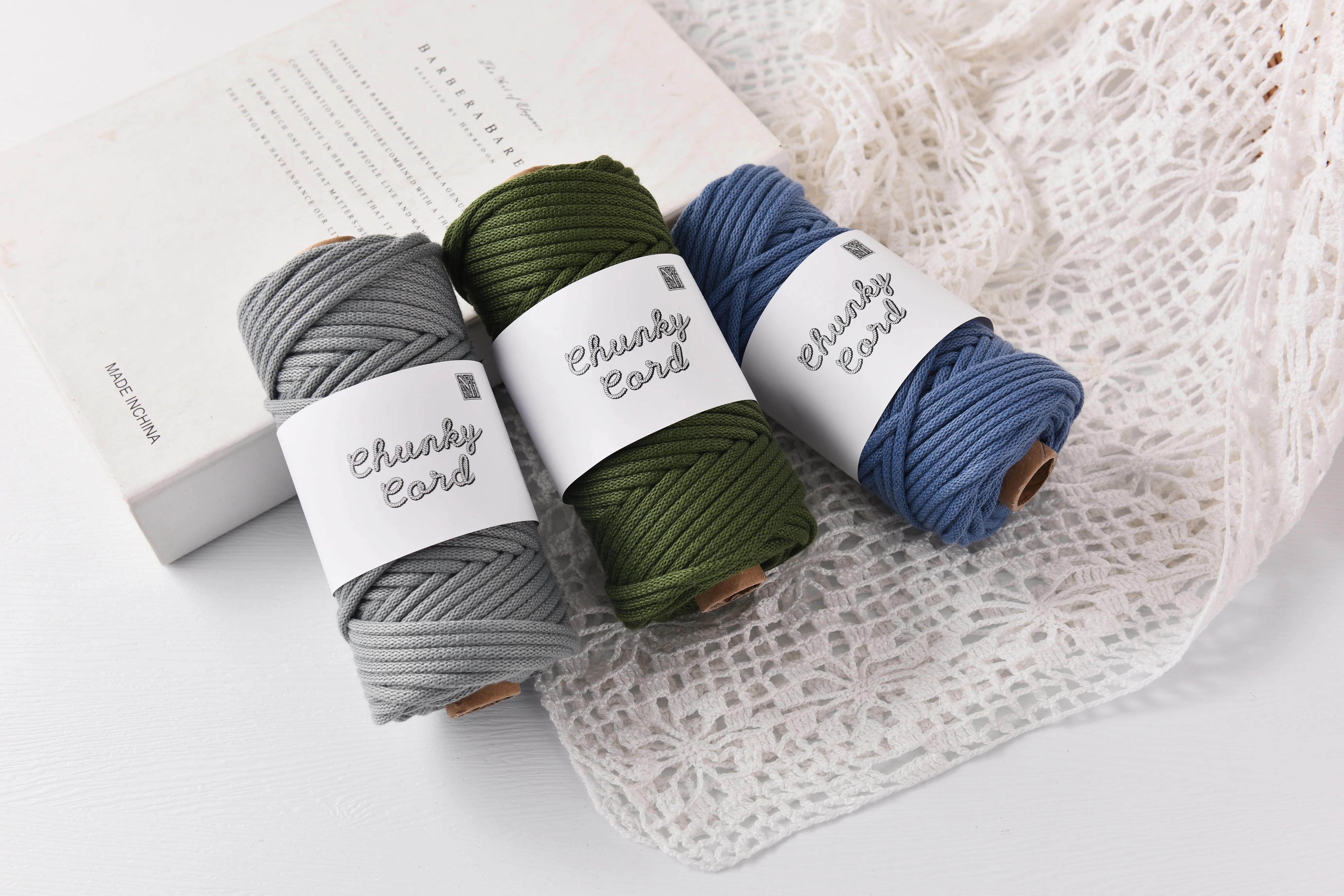 4mm Chunky braided rope Polyester Knitting cord Crochet rope. Macrame cord 6
