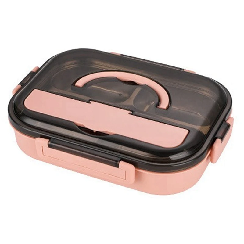 

5X Bento Box Japanese Style For Kids Student Food Container Material Leak-Proof Square Lunch Box With Compartment Pink