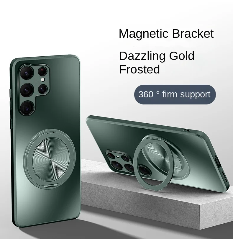 Enhanced Magnetic Protective Hard Matte Phone Case with Ring Holder