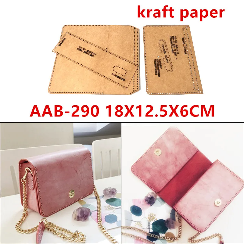 DIY Leather Craft Shoulder Bag Die Cutting Kraft Paper Sewing Pattern Hollowed Stencil Template