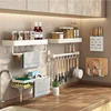 Kitchen rack spices pepper wall-mounted punch-free cabinet storage rack 5