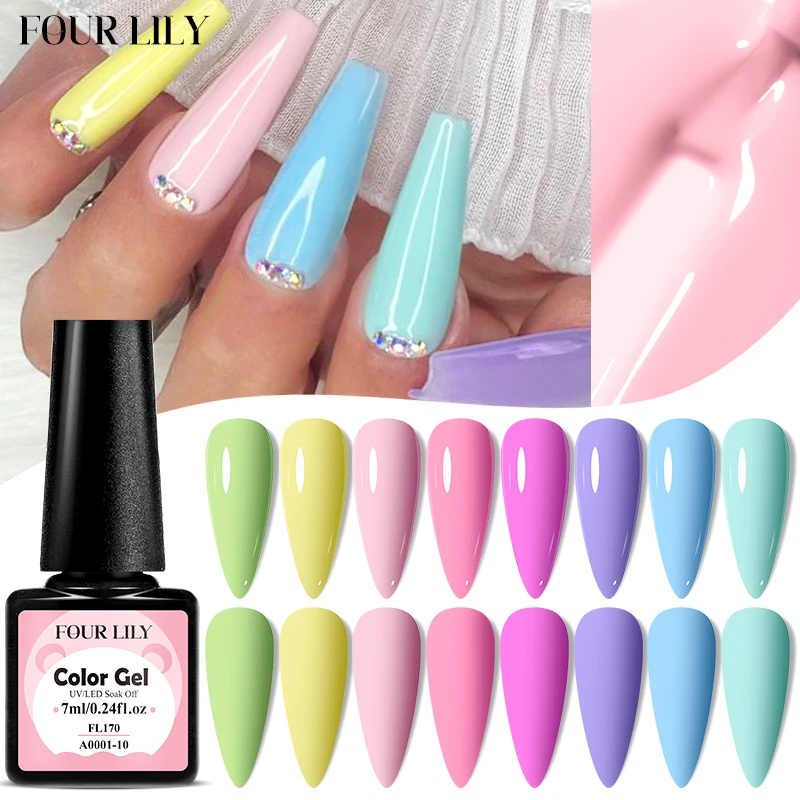 10pcs Gel Nail Polish Set with Nail Lamp, Base Top Coat Long Lasting Soak Off UV Gel Polish Kits for Nail Art DIY Design Vernis 2