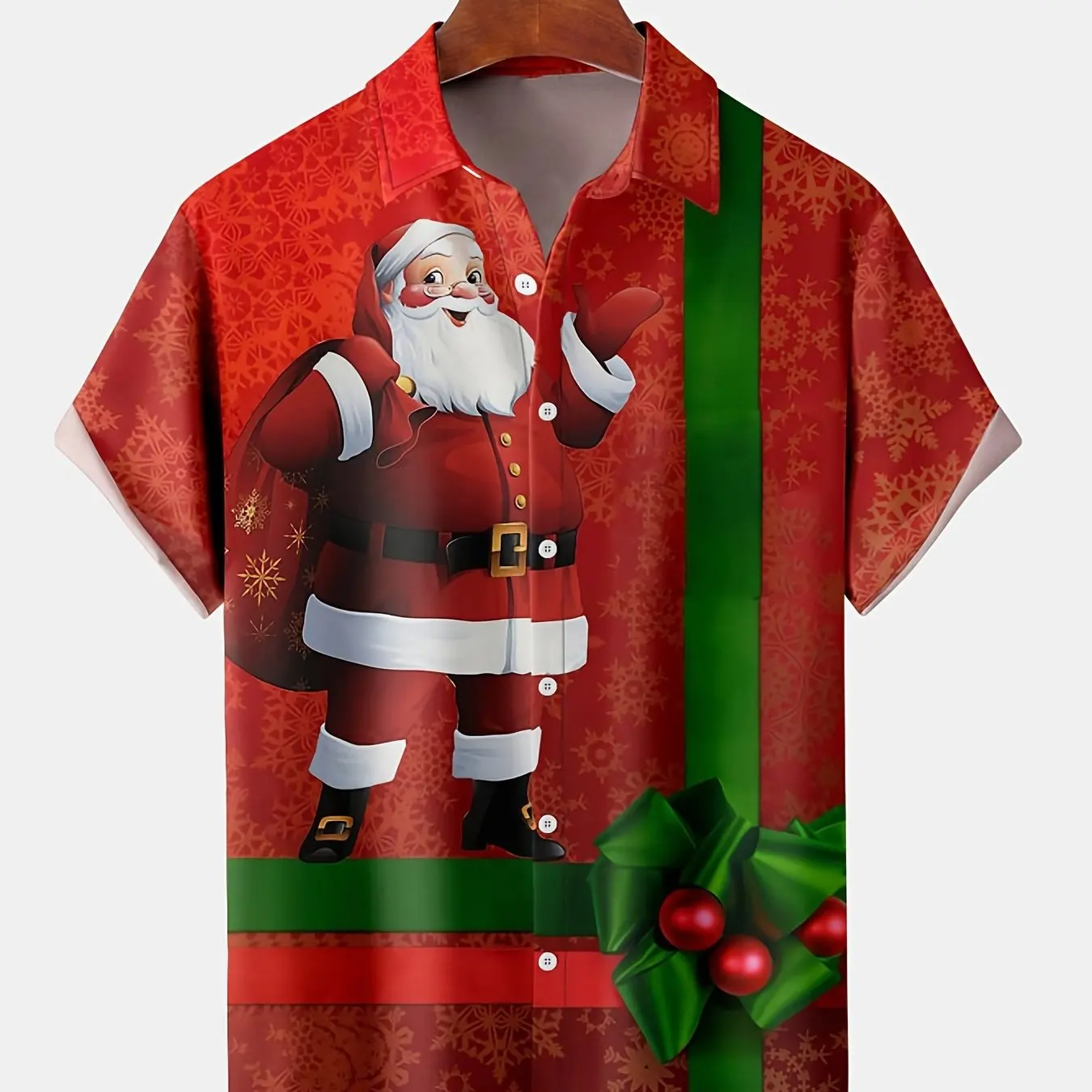 Children's Clothing Boy's Shirt Short Sleeve Blouse Cartoon Christmas Print Kawaii Kids Summer Clothes Shirts
