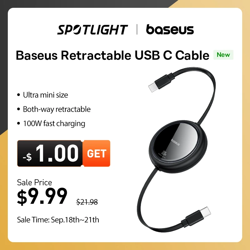  Baseus Retractable 100W USB C Cable For Xiaomi Samsung Fast Charger Cable For MacBook iPad 5A Mobile Phone Cord USB Cable TypeC 