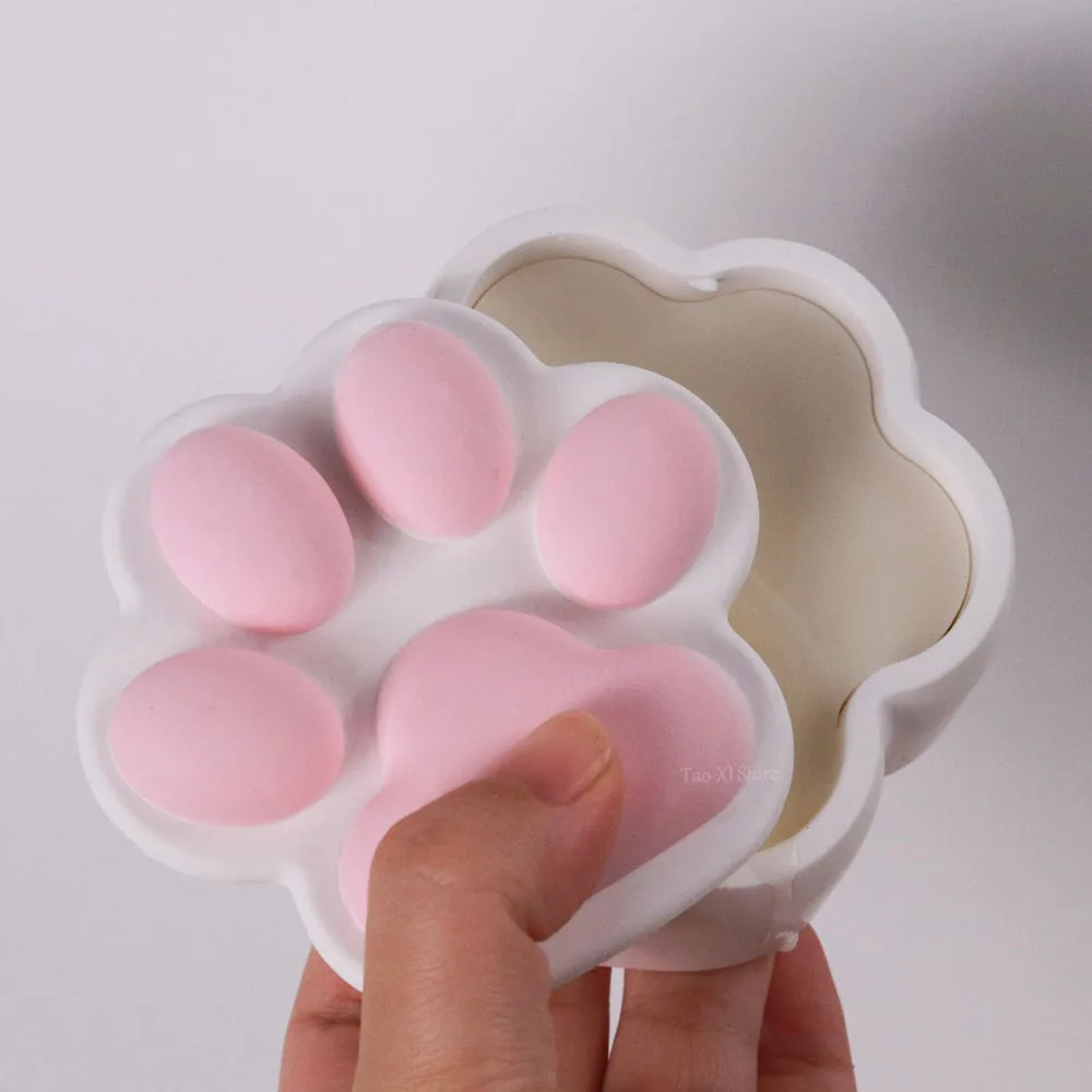 Silicone mold Cat Claw Storage Box Silicone Mold DIY Lid Candle Jar Crafts Making Plaster Concrete Resin Ashtray Casting Molds Home Decor