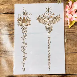A4 29*21cm Words Emperor Cane Phoenix DIY Layering Stencils Wall Painting Scrapbook Coloring Embossing Album Decorative Template
