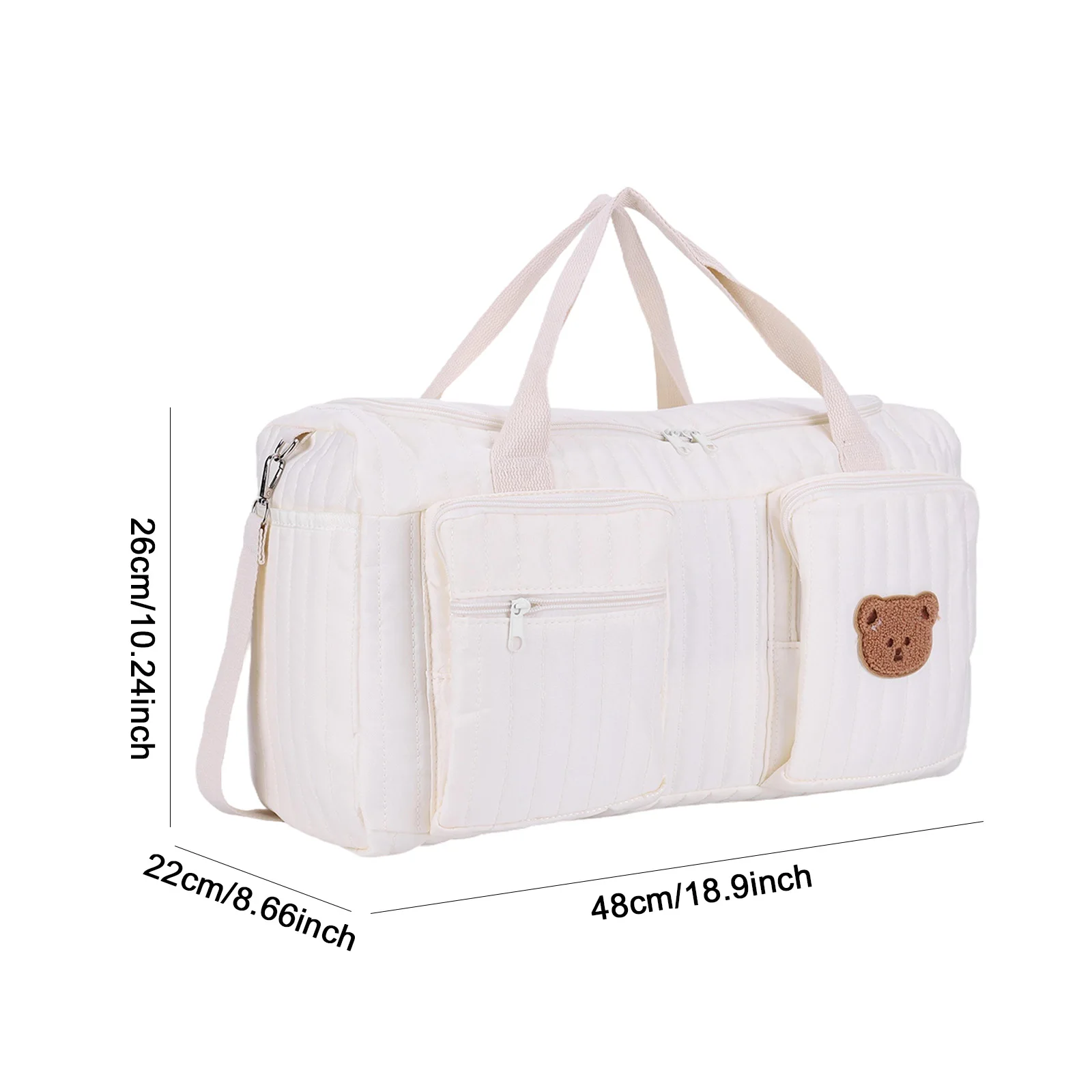 Quilted Duffle Bag Large Capacity Weekender Bag Cute Travel Bag for Hospital and Weekender Travel