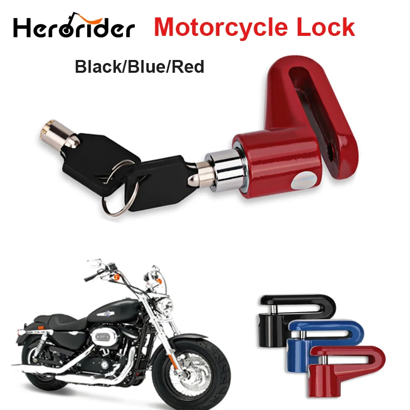 Herorider Motorcycle Sturdy Wheel Disc Brake Lock Security Anti Thief Alarm Motorcycl Anti theft Disk Disc Brake Rotor Lock