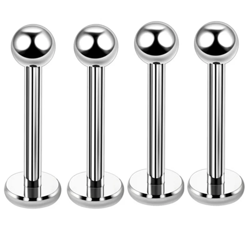 4pcs ASTM F136 Titanium PIERC ear Nose studs Labret External thread  Tongue Lip Stud Piercing Body Jewelry wholesale