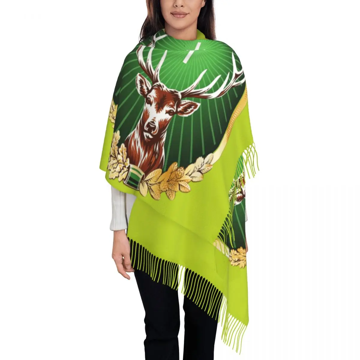 

Custom Print Jagermeister Logo Scarf Women Men Winter Warm Scarves Shawl Wrap