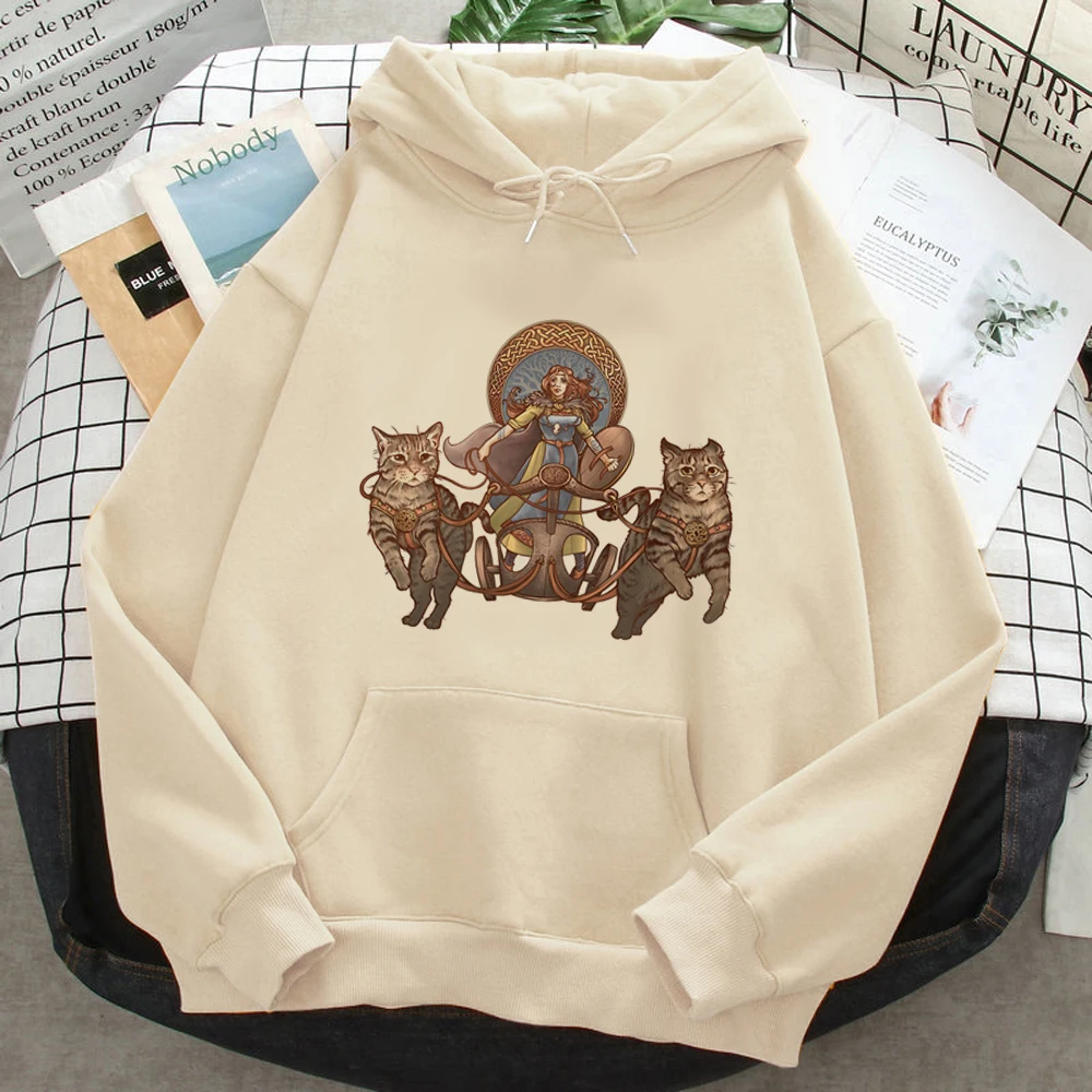 

Viking hoodies women 90s Winter Hooded Shirt Hood female streetwear clothes