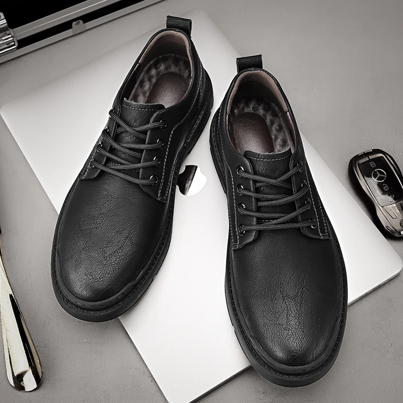 

Genuine Leather Men Casual Shoes Brand Men Loafers Versatile British Style Flats Formal Dress Footwear Handmade Gentleman Shoes