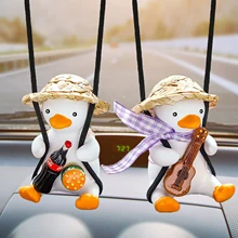 

Gypsum Cute Anime Car Accessorie Swing Duck Pendant Auto Rearview Mirror Ornaments Birthday Gift Auto Decoraction Toy