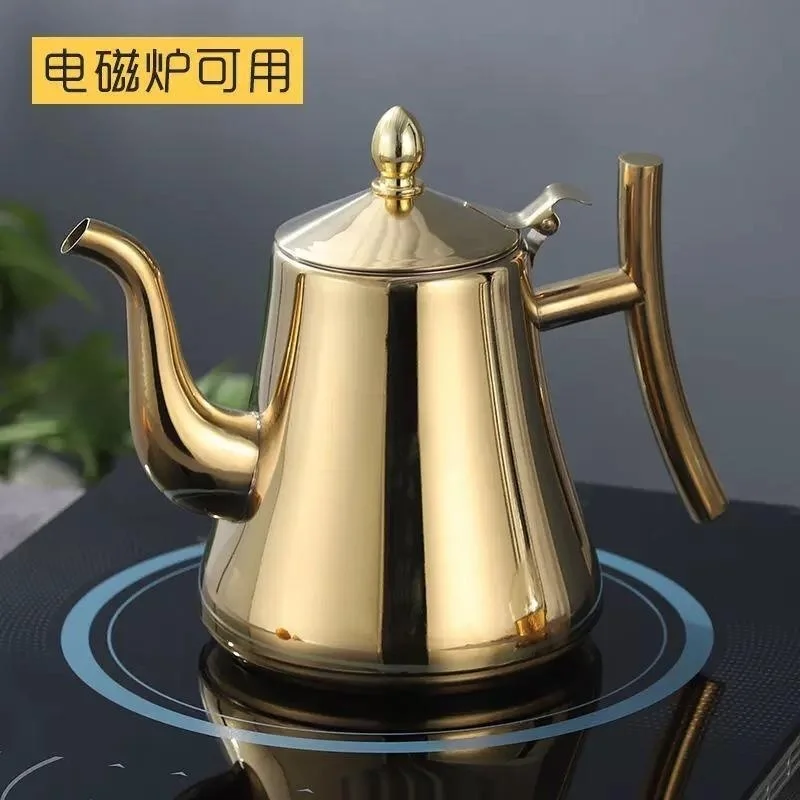 Practical New Thickening Stainless Steel Teapot Pot Kettle Hotel Restaurant Household Induction Cook Flower Tea Pot Coffee Jug