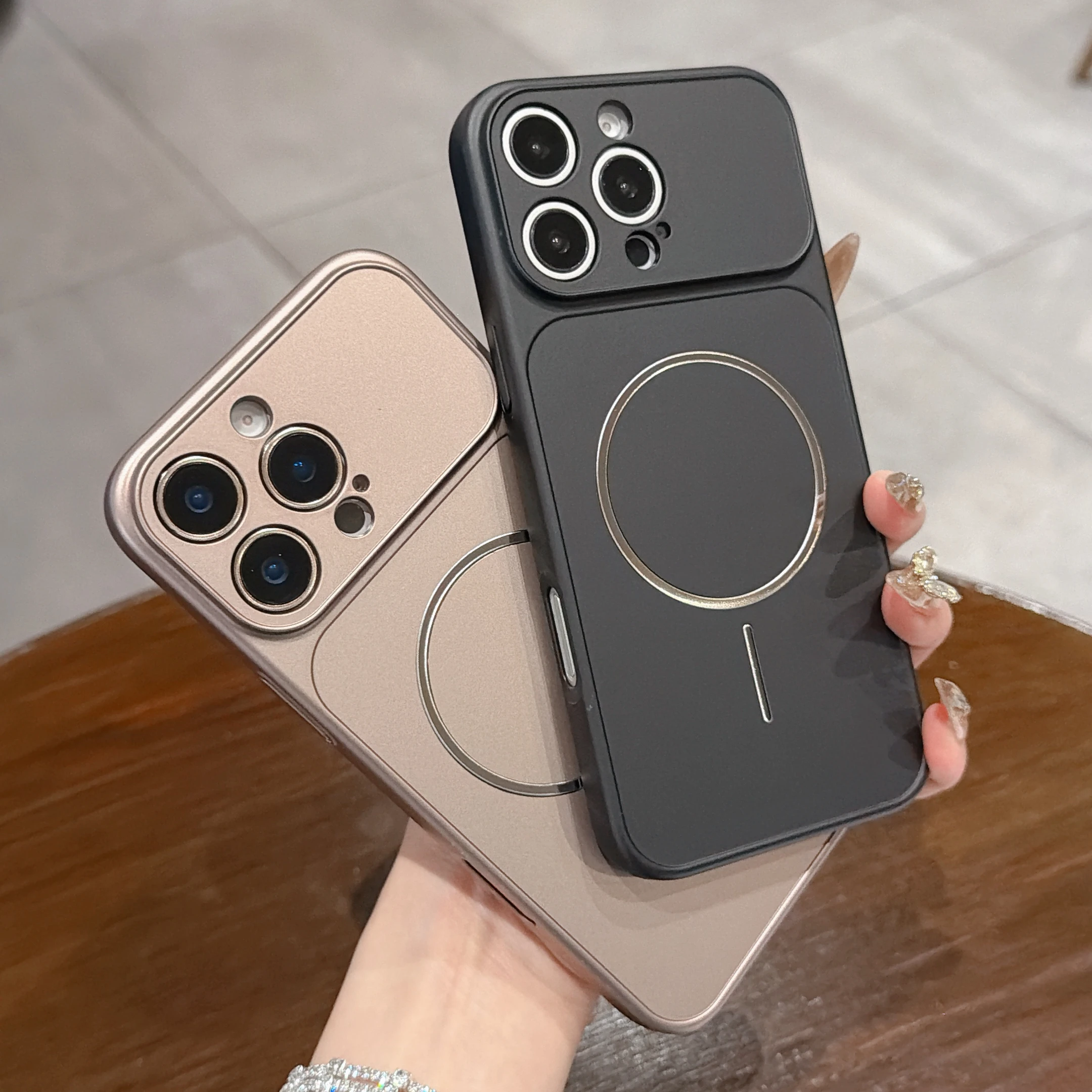 Matte Slim Magnetic Hard Protective Phone Case - Shockproof PC Cover with Large Window for Magsafe Compatibility