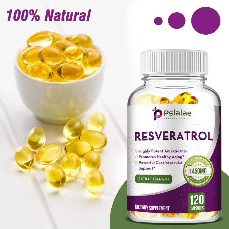 Resveratrol 1450mg Powerful Antioxidant and Anti-aging Immune System Promotes Smooth Skin