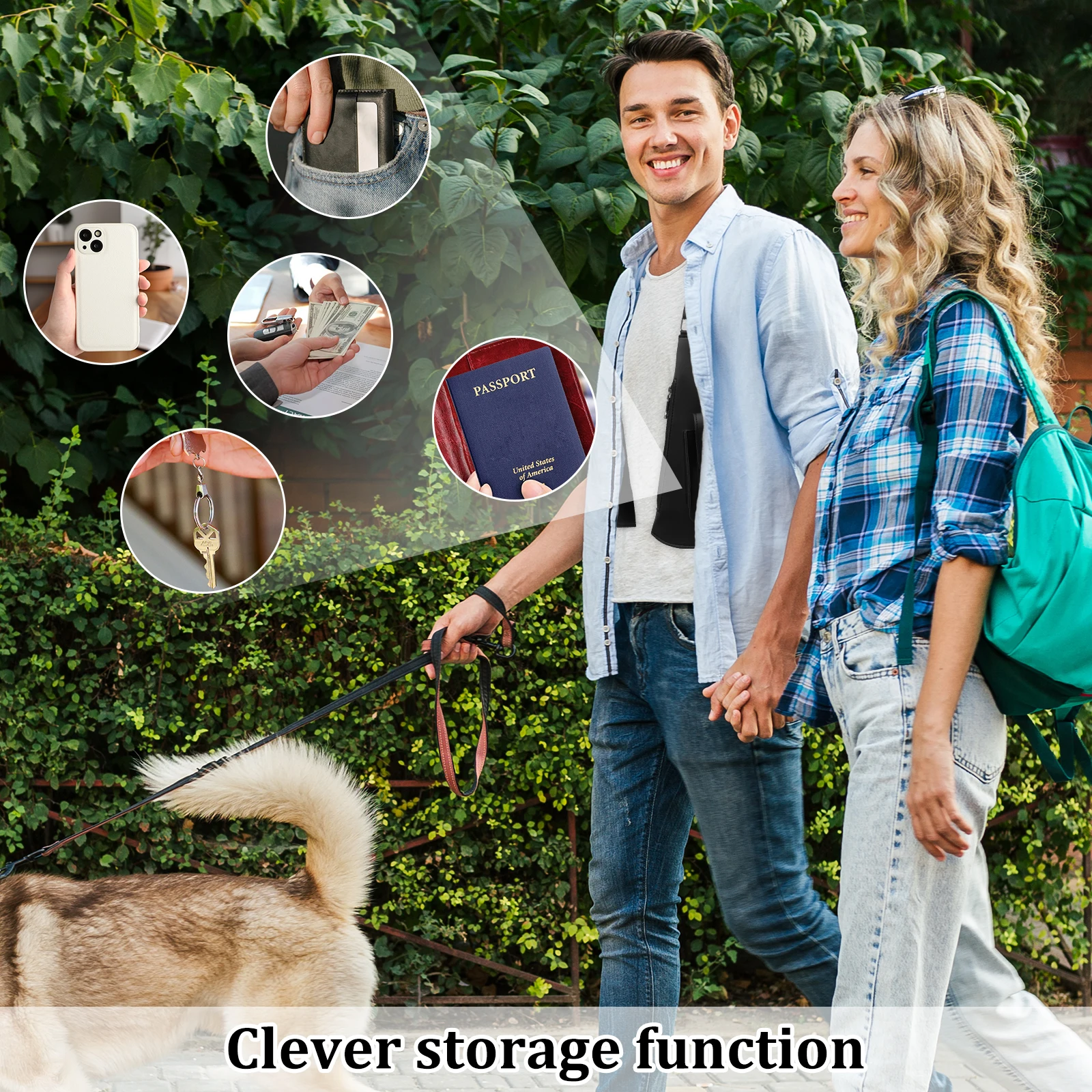 Underarm Anti Theft Bag PU Double Shoulder Strap Multi-Pocket Outdoor Anti-Theft Tactical Fishing Bag Waterproof Men Armpit Bag