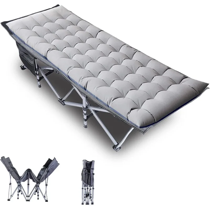 Camping Cot,Flat Sleeping Cot for Adults with Mattress,Portable Foldable Camp Cot for Office,Home Nap
