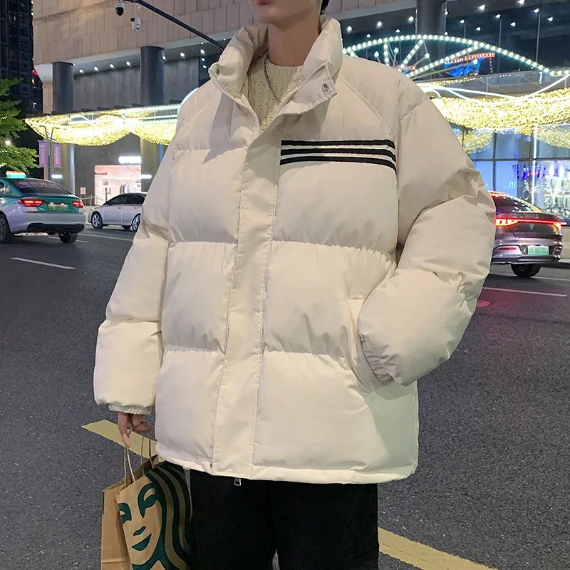 

Winter Ski Jacket For Men Stand-up Collar Men's Cotton-Padded Couple Thick Warm Vintage Fashion Parkas High Quality Coat