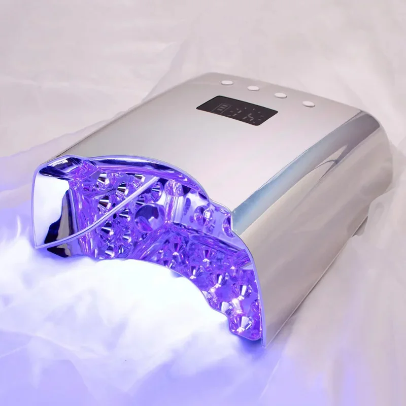손잡이가 있는 거울 반사 충전식 네일 램프, 무선 젤 광택제 건조기, 무선 네일 UV LED 램프