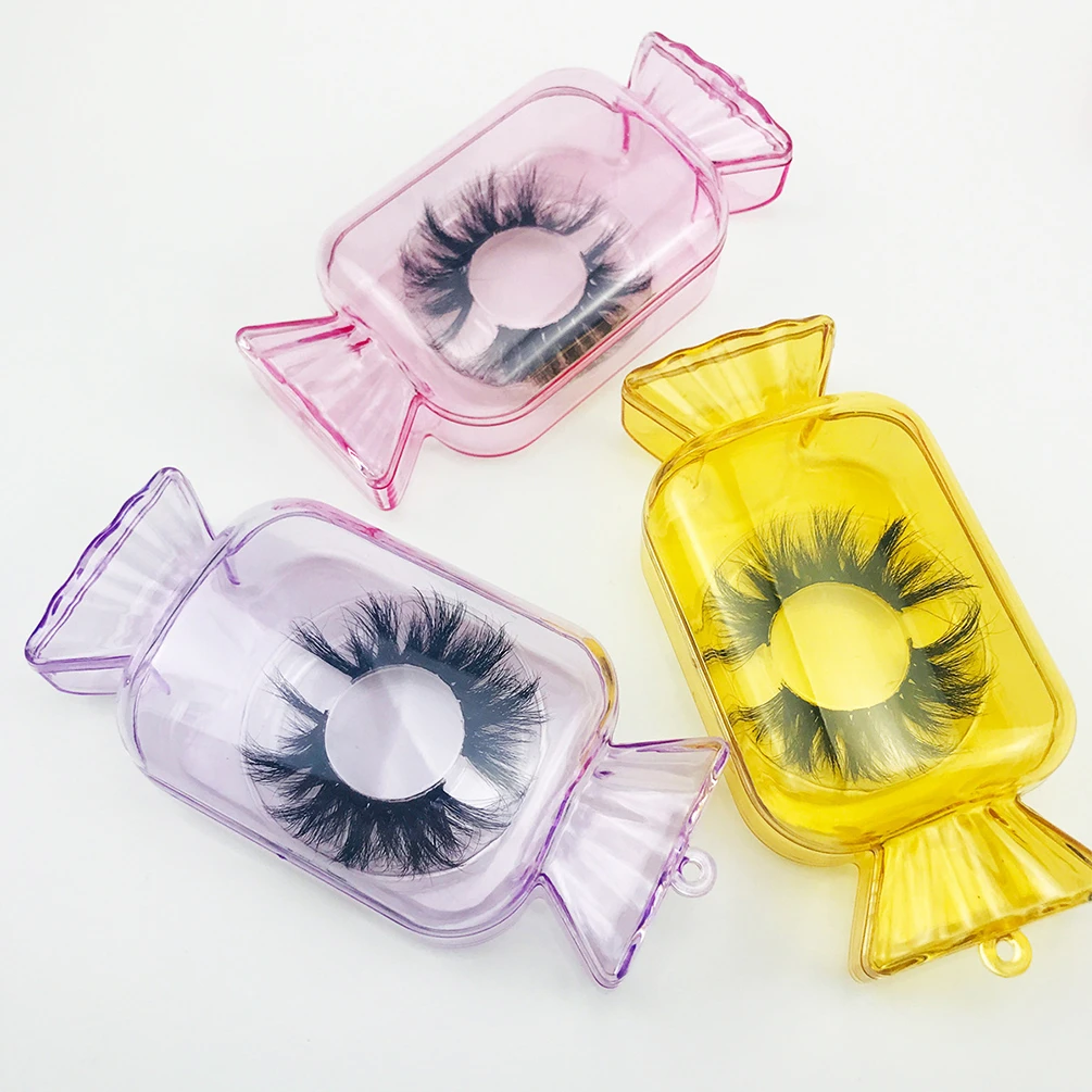 Macaron Candy Shape Creative False Eyelashes Box Private Label A Pair of Eyelashes Transparent Cute Packaging
