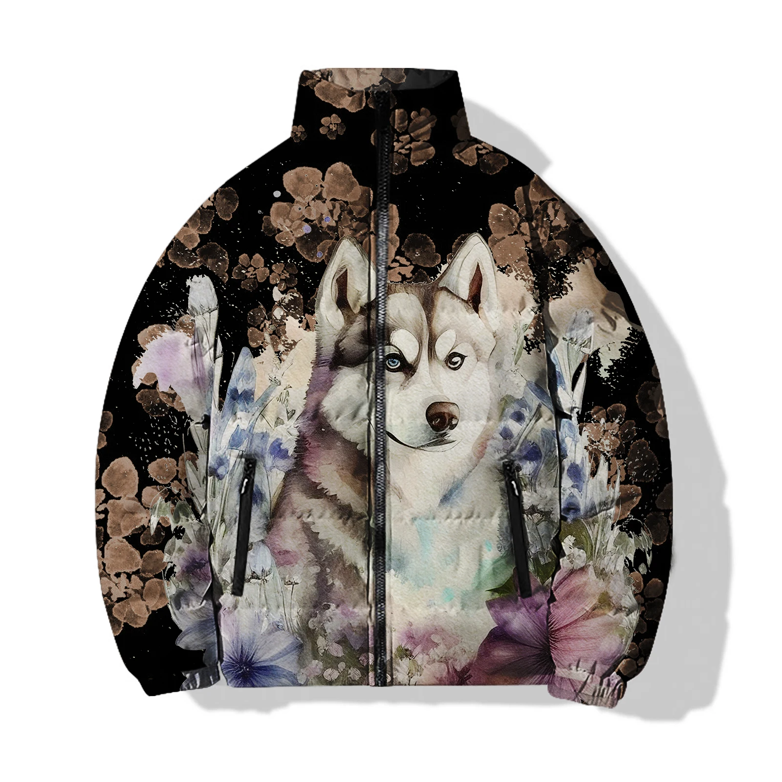 thumbnail image 1 of Abrigo frío de invierno para hombre con impresión 3D, parka de anime japonés, diseño elegante, nuevo y genial en abrigos de plumas, águila, husky, diosa, 1 of 5