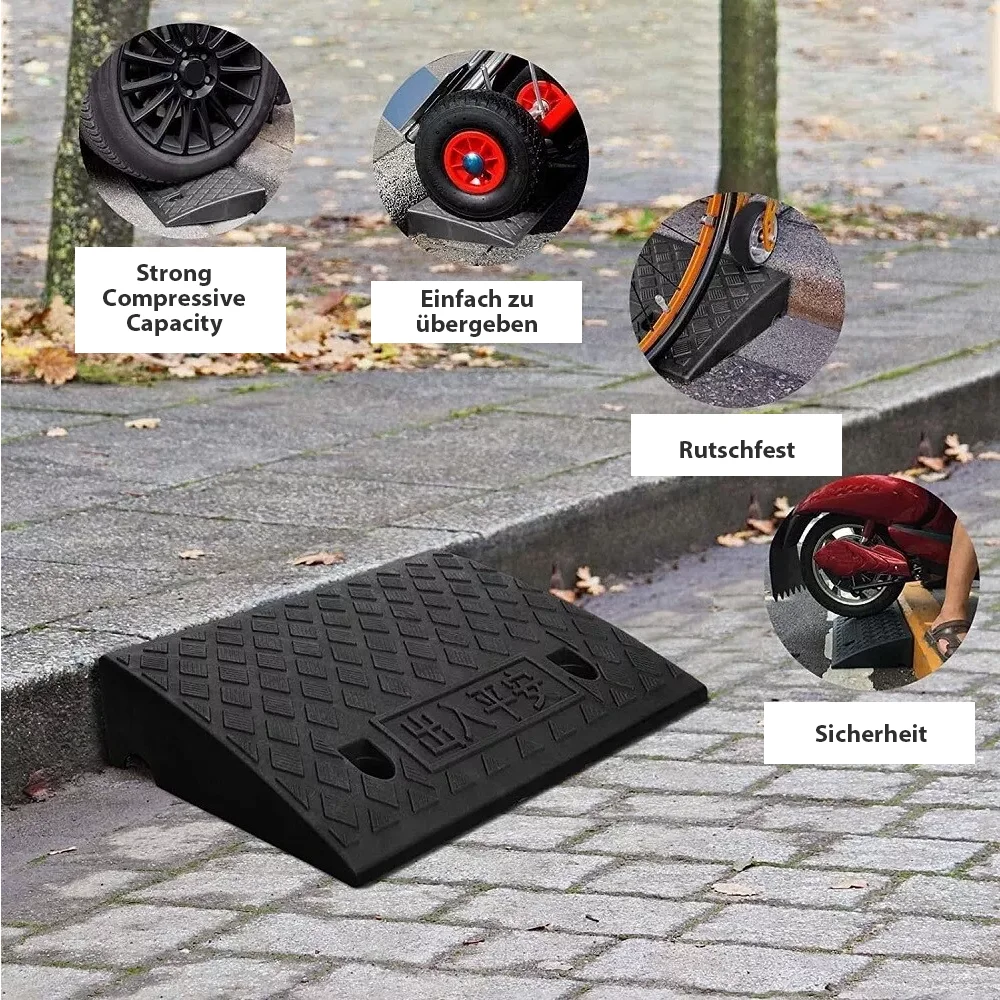 2pcs Portable Ramps with Non-Slip Surface Car Sidewalk Ramp Non-Slip Threshold Ramp for Driveway Porch for Cars Motorcycle: 3 - 5 Days Free Delivery Only UKs