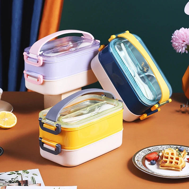 

Stainless Steel Lunch Box Student Microwave Children Bento Box Food Storage with Independent Box Container Storage Breakfast Box